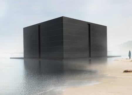High-Density Concrete Pavilion With Five Thematic Spaces Overlooking The Shoreline  
