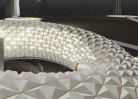 Lunar Habitat Crafted from 3D Printed Regolith and Silica Glass for Sustainable Living