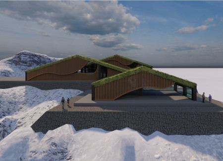 Geothermal Greenhouse With Dual-Layer Glass and Charred Timber Elevating Culinary Experience