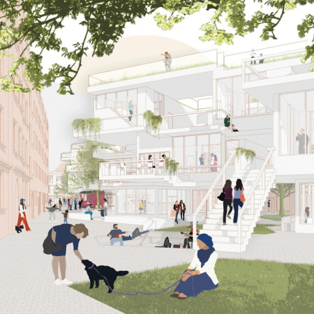 Charred Wooden Shingles and Cross-Laminated Timber Panels Transforming Urban Space for Community Living