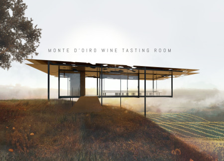 Corten Steel Canopy Integrates Natural Ventilation Within Vineyard Tasting Space