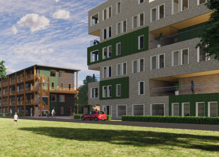 Charred Wooden Shingles and Cross-Laminated Timber Panels Enhance Community Connectivity in Urban Landscape