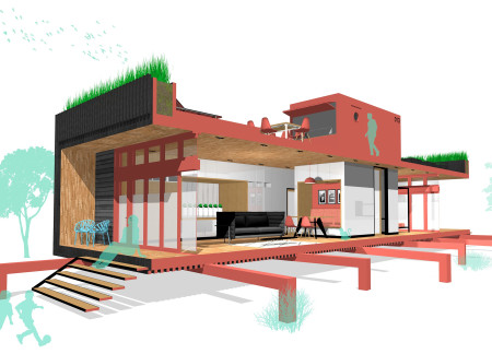 Charred Wooden Shingles and Green Roofs Unite in a Sustainable Urban Housing Solution
