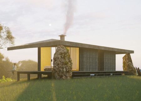 Bouldered Retreat Featuring Octagonal Timber Structure and Natural Light Integration