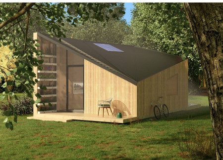 Charred Wooden Shingles and Cross-Laminated Timber Panels Shape a Sustainable Micro-Home  