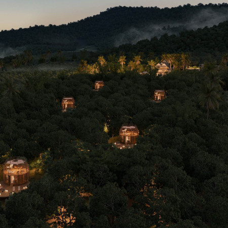 Biophilic Retreat Featuring Cross-Laminated Timber and Charred Shingles Nestled in Cambodian Landscape