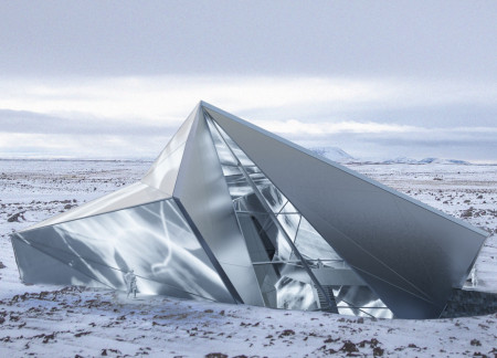 Engaging Community Hub Crafted from Translucent Polycarbonate and Engraved Stone