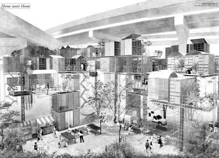 Affordable Housing with Elevated Living Units and Sustainable Steel Frame Construction  