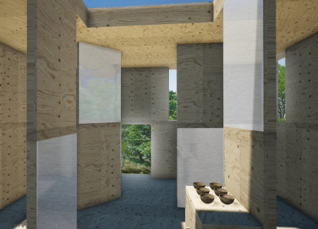 Natural Wood Retreat Embracing Solar Heating and Seamless Integration with Nature  