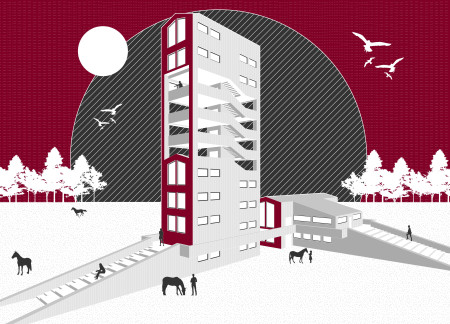 Cantilevered Balconies and Sustainable Materials in a Community-Centric Residential Tower  