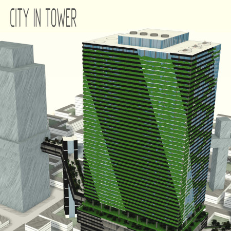 Vertical Community Hub Featuring Living Walls and Sustainable Steel Framework