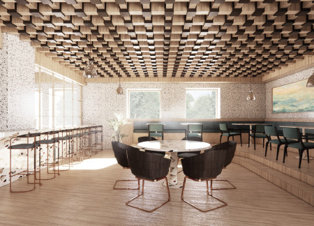Charred Wooden Shingles and Terrazzo Floors Create a Community Hub Embracing Equestrian Heritage