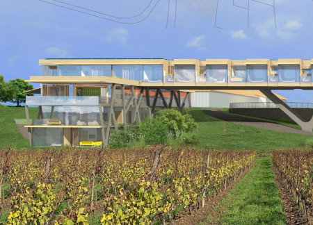 Elevated Structure With Larch Cladding and Geothermal Systems for Sustainable Hospitality