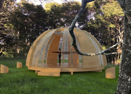 Dome Structure With Local Timber Cladding Offering Serenity in a Sustainable Meditation Retreat