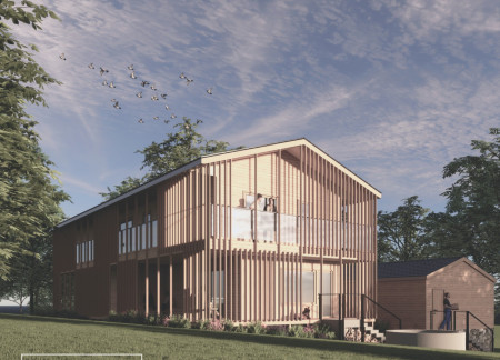 Cross-Laminated Timber Retreat Nestled in a Serene Lakeside Landscape  
