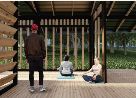 Charred Wood and Natural Light Create a Harmonious Space for Meditation and Essence Processing  