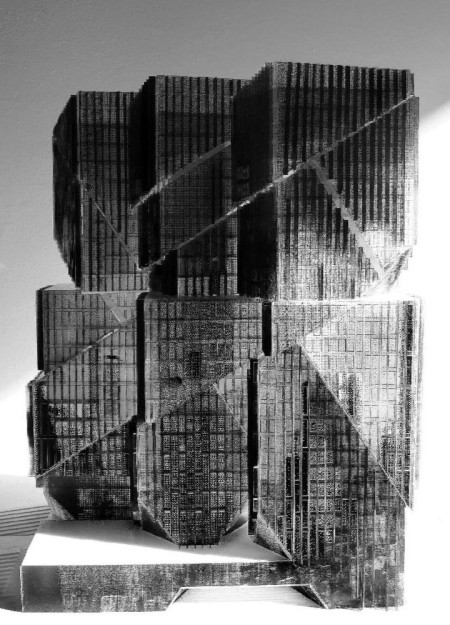 Dynamic Facade Interwoven with Aluminum Louvers and Glass Panels in a Multi-Functional Urban Space