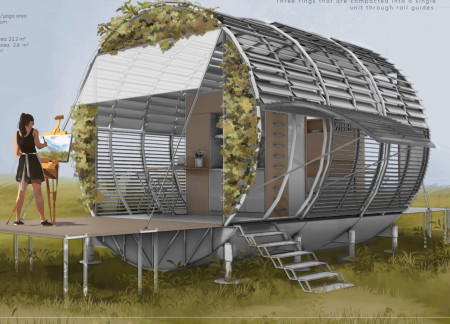 Transportable Micro-Home Constructed With HSS Steel And Solar Panels For Emergency Resilience