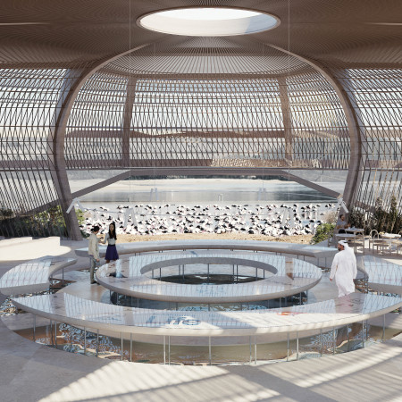 Cotton Rope Screens and Circular Form Enhance Visitor Experience in Wetland Conservation Center