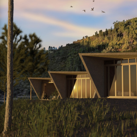 Lime Hemp Insulated Pods Harmonizing With Cliffside Views