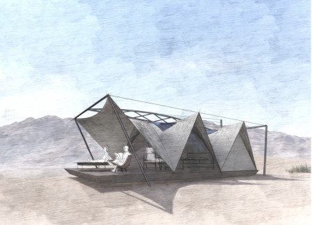 Sand-Inspired Modular Lodges With Sustainable Precast Concrete and Solar Canopies