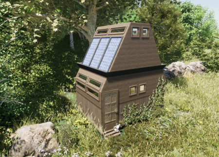 Cork Insulation and Fir Cladding Define a Compact Eco-Friendly Dwelling in a Natural Setting