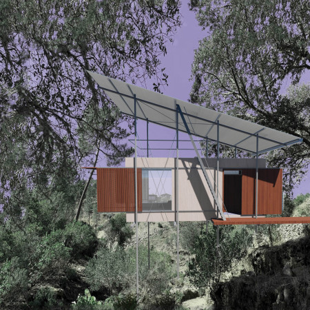 Elevated Living Spaces Crafted from Cross-Laminated Timber with Solar Integration