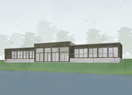 Charred Wooden Shingles and Geothermal Systems Enhance Community Functionality  