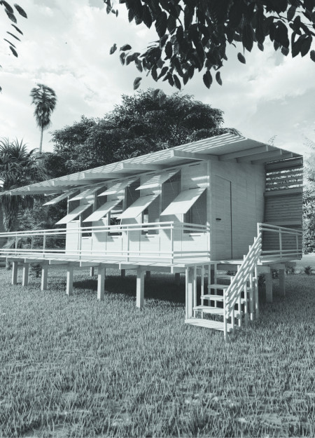 Charred Wooden Shingles and Segmented Timber Panels Create a Sustainable Retreat in Cambodia