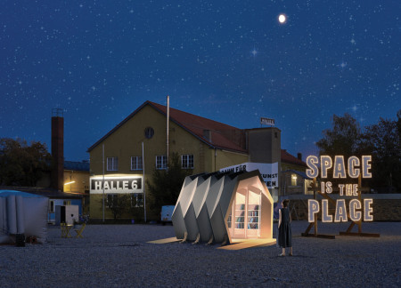 Folded Geometry and Plywood Construction Create a Distinct Community Reading Space  