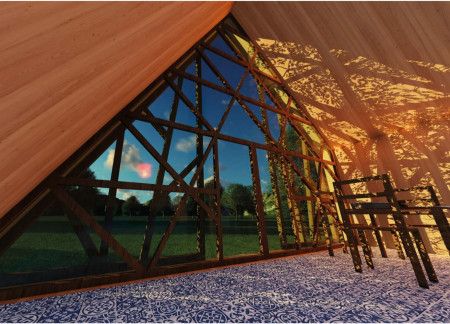 Sustainable Straw Blocks and Laminated Oak Create a Mindfulness Sanctuary  