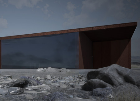 Weathered Steel Pavilion Merging Cinematic Experience With Icelandic Landscape  