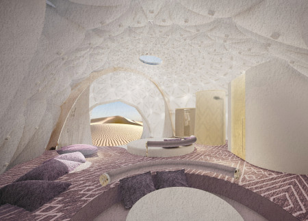 Textile Membrane Dome with Grey Water Recycling and Local Flora Integration