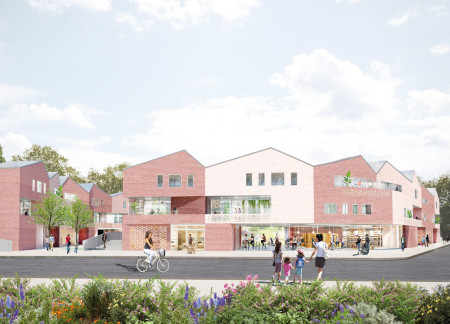 Charred Wooden Shingles and Brick Facades Define Community-Centric Residential Spaces