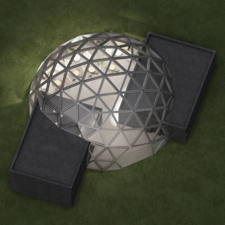 Basalt-Clad Pavilion with Glass Dome Celebrating Iceland’s Natural Light