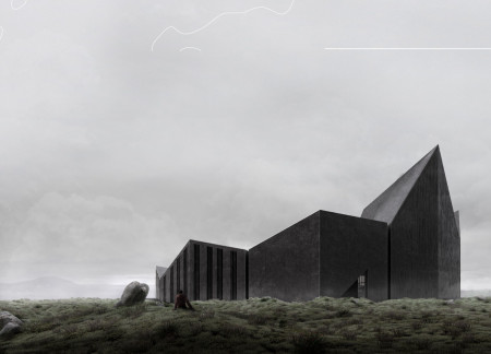 Lava Rock Panels and Natural Light in a Volcanic Landscape Experience