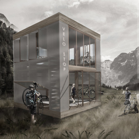 Translucent Polycarbonate Shelter With Integrated Wooden Slats Supporting Community Engagement