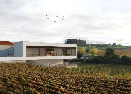 Barrel-Top Ceilings and Glass Facades in a Vineyard Tasting Venue  