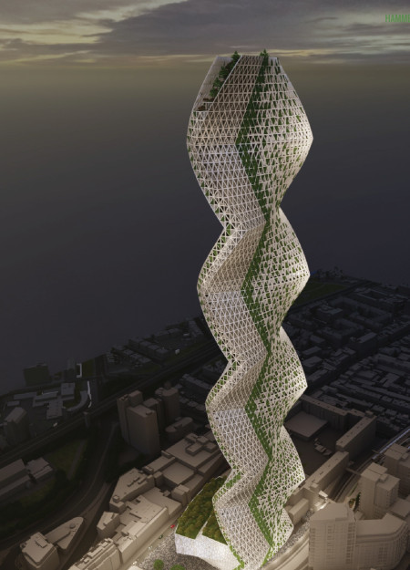 Air Cleansing Tower with Hempcrete and Titanium Dioxide Strategies for Urban Health
