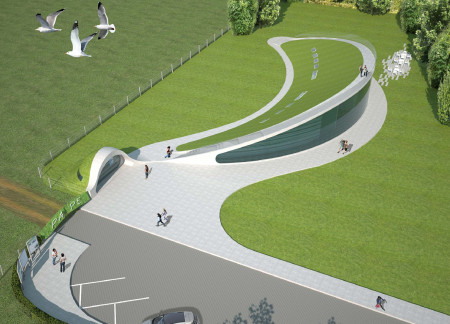 Green Roof and Living Wall Visitor Center Embracing Local Wildlife