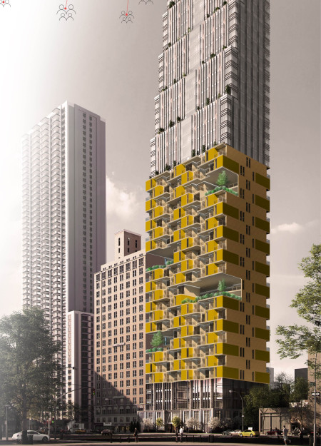 Affordable Microhomes with Public Balconies in Central Urban Locations  