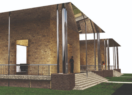 Rainwater Collection and Brick Walls in Sustainable Guest Pavilions