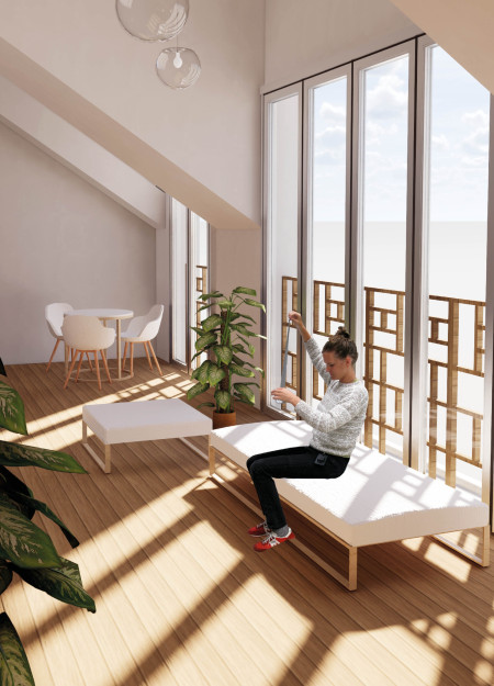 Brick Facade and Cross-Laminated Timber in Modular Urban Living Solutions  
