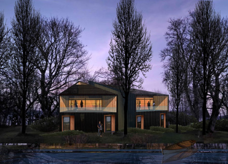 Studios with Cross-Laminated Timber and Natural Light on Cernostes Lake