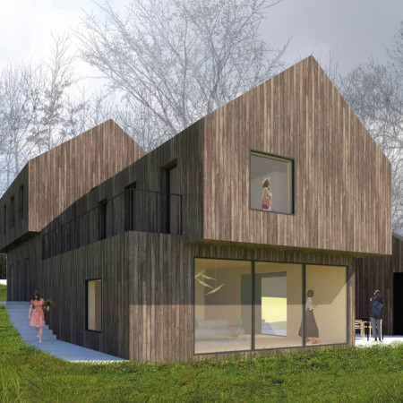 Cross Laminated Wood Shelters with Dedicated Artist Workshops and Community Spaces  