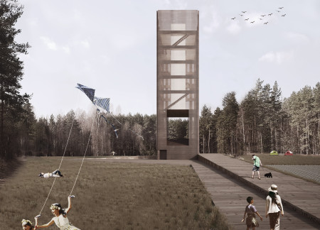 Timber Tower Integrating Terraces Within Woodland Canopy  