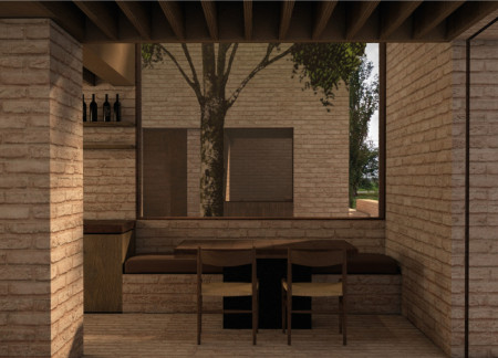 Reclaimed Bricks and Limewash Paint Define Sustainable Guest Suites in a Lush Garden Setting