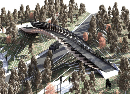 Biomimetic Design Using Engineered Wood and Aluminum Enhancing Community Engagement at Nature’s Edge