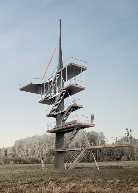 Tubular Steel and Warm Timber Structure Offering Scenic Views in the Latvian Countryside  