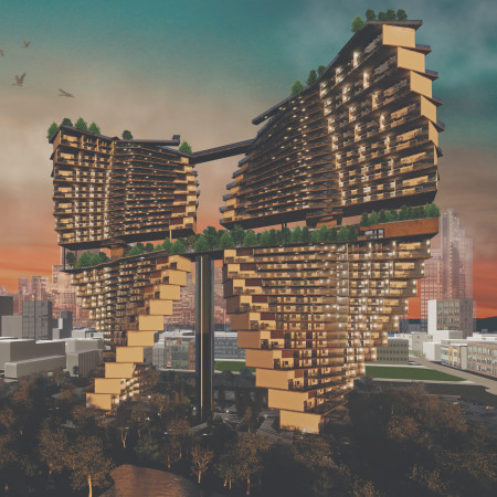 Flexible Housing Design with Butterfly Shape and Sustainable Steel Framework  